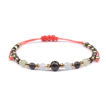 Bransoletka celebrytka TURMALIN + znak zodiaku PANNA zodiak